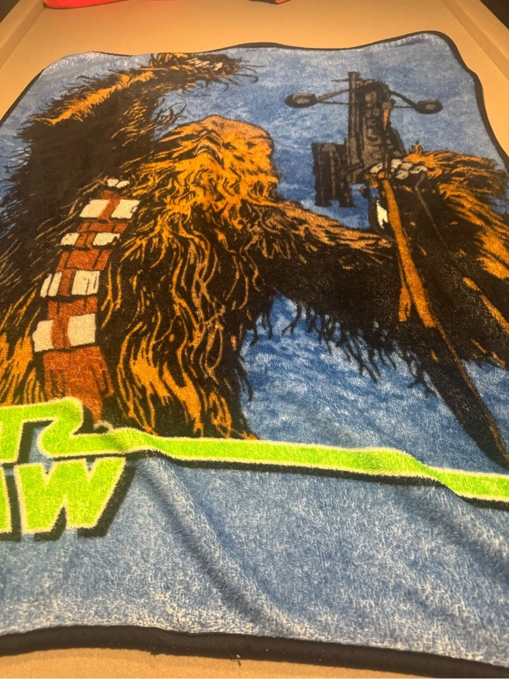 Star Wars Chewbacca Plush Throw Blanket - Blue & Brown 35x50